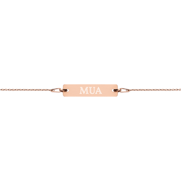 Engraved Silver Bar Chain Bracelet